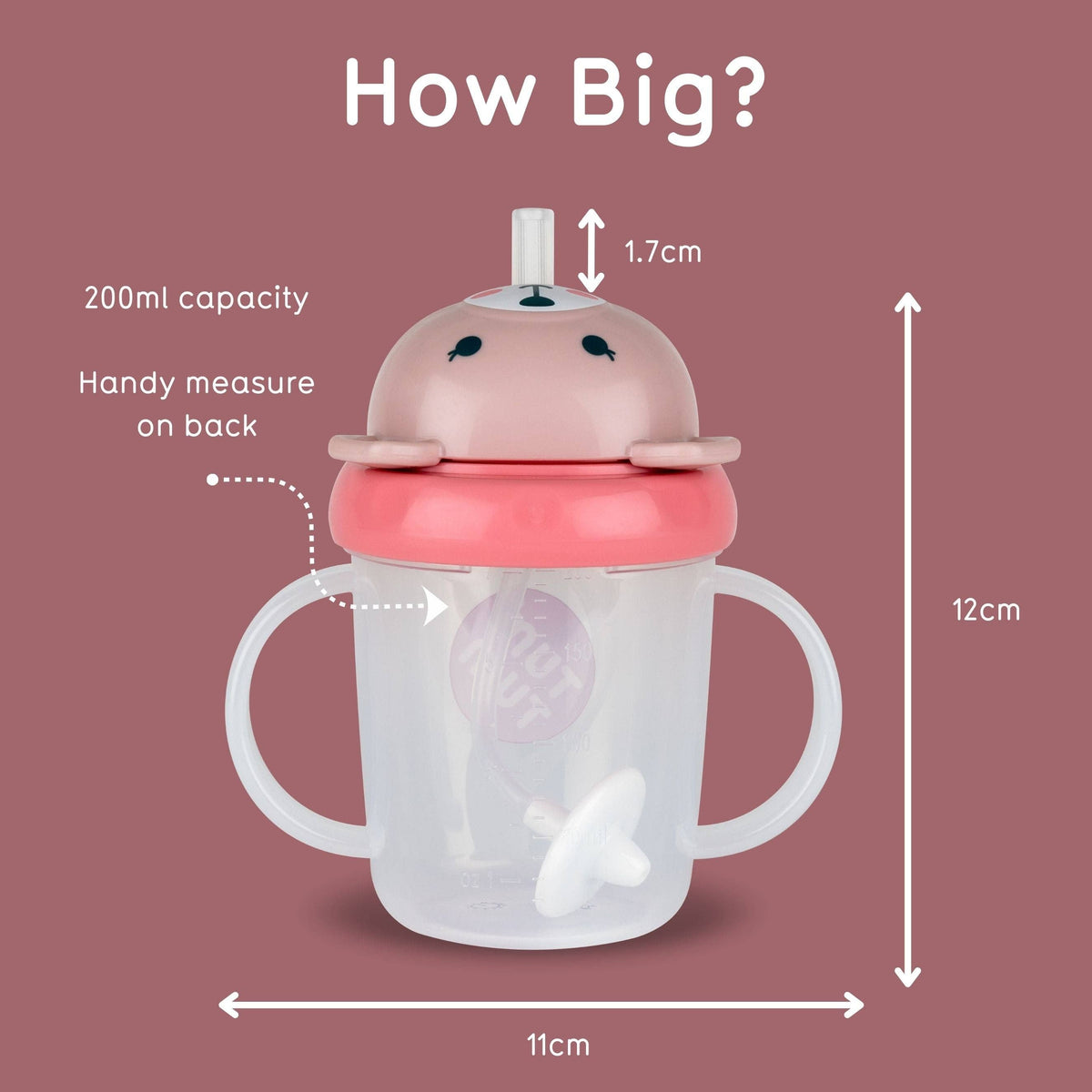 Tippy Up Sippy Cup (Series 3), with Weighted Straw (Valve Free), Betsy Bear, 200ml