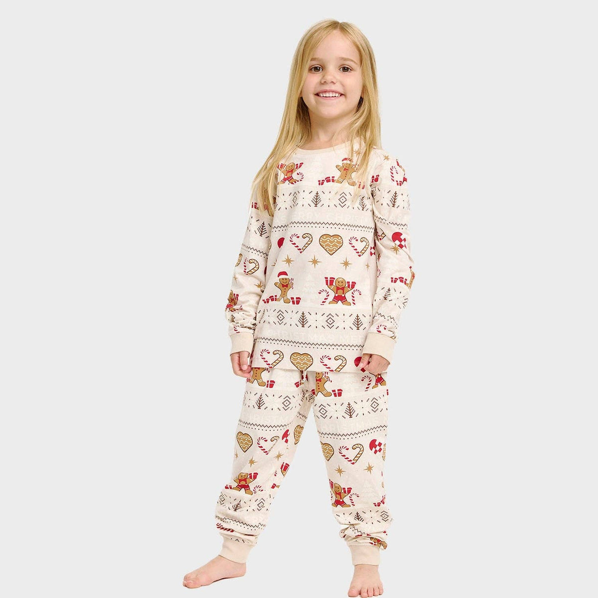 Christmas Cookie Pajamas Beige – Kids