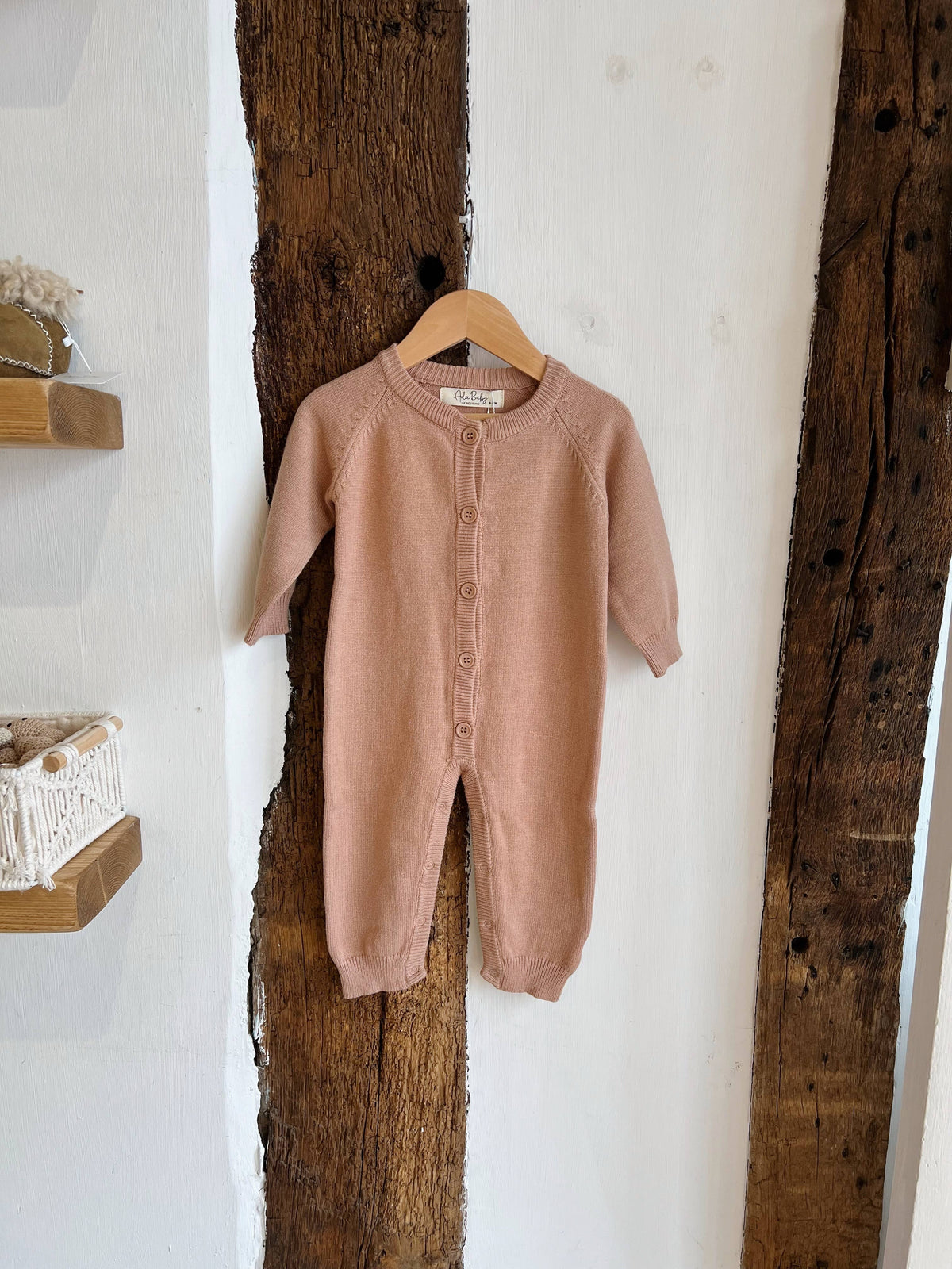 Knit Baby Onesie with Buttons