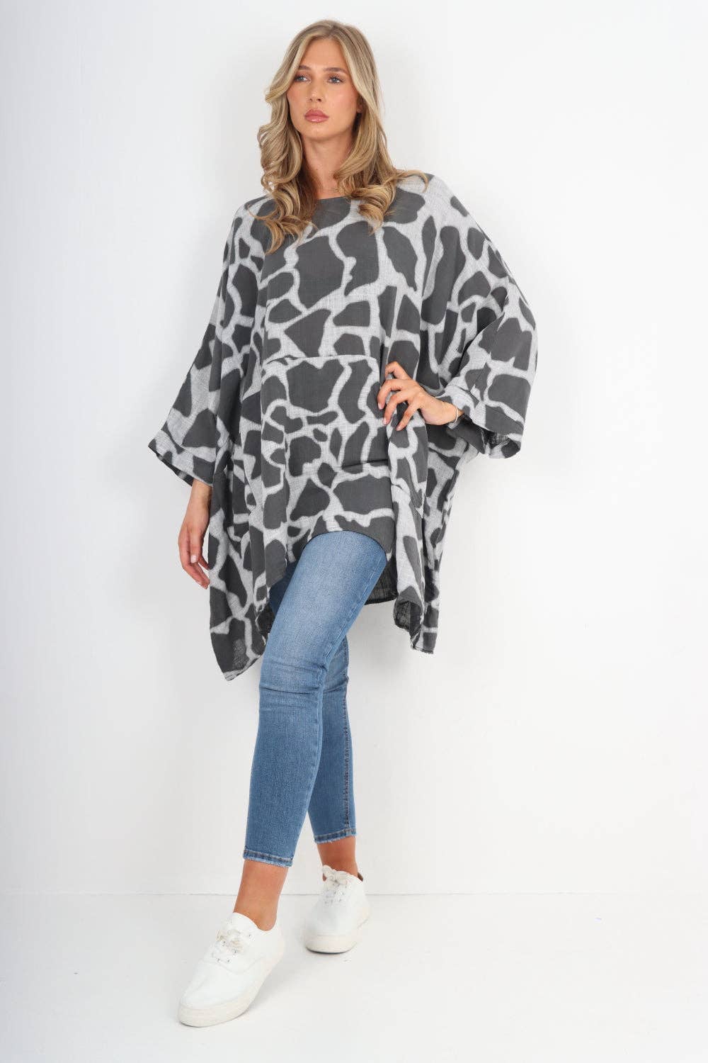 Italian Animal Print Oversized Boxy Top