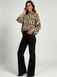 Wide Sleeve Leopard Knit