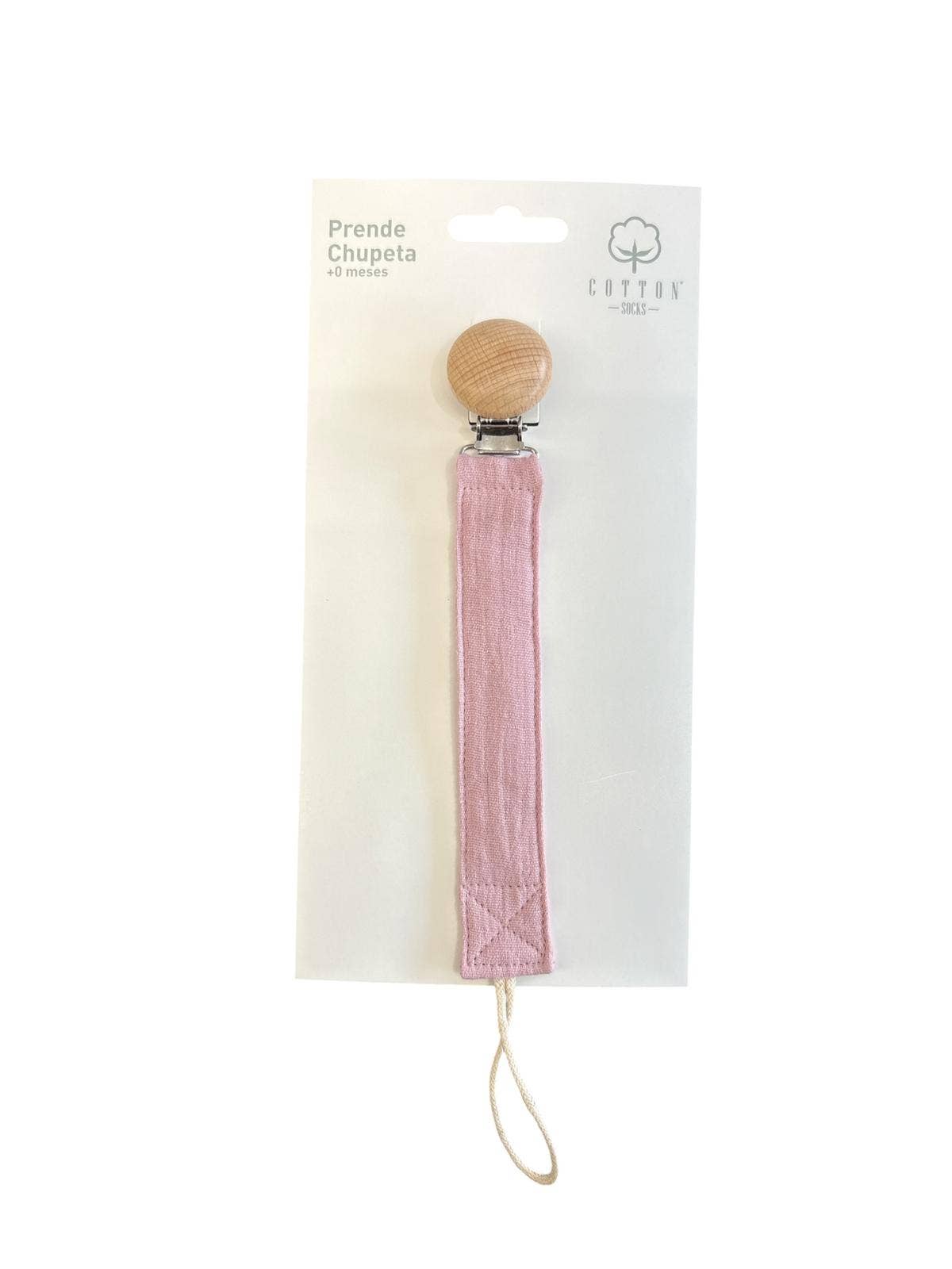 Pacifier holder in organic cotton with anti-loss clip