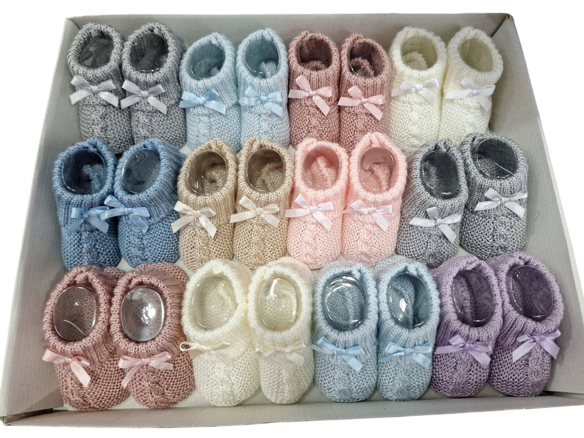 BABY BOOTIES Newborn - 3 months - Choice of colours