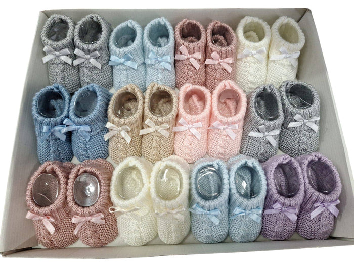 BABY BOOTIES Newborn - 3 months - Choice of colours