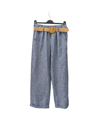 Italian One Size Light Weight Linen Trousers +Belt