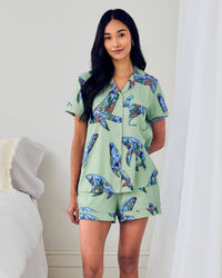 Coral Whale Print Short Pyjama Set
