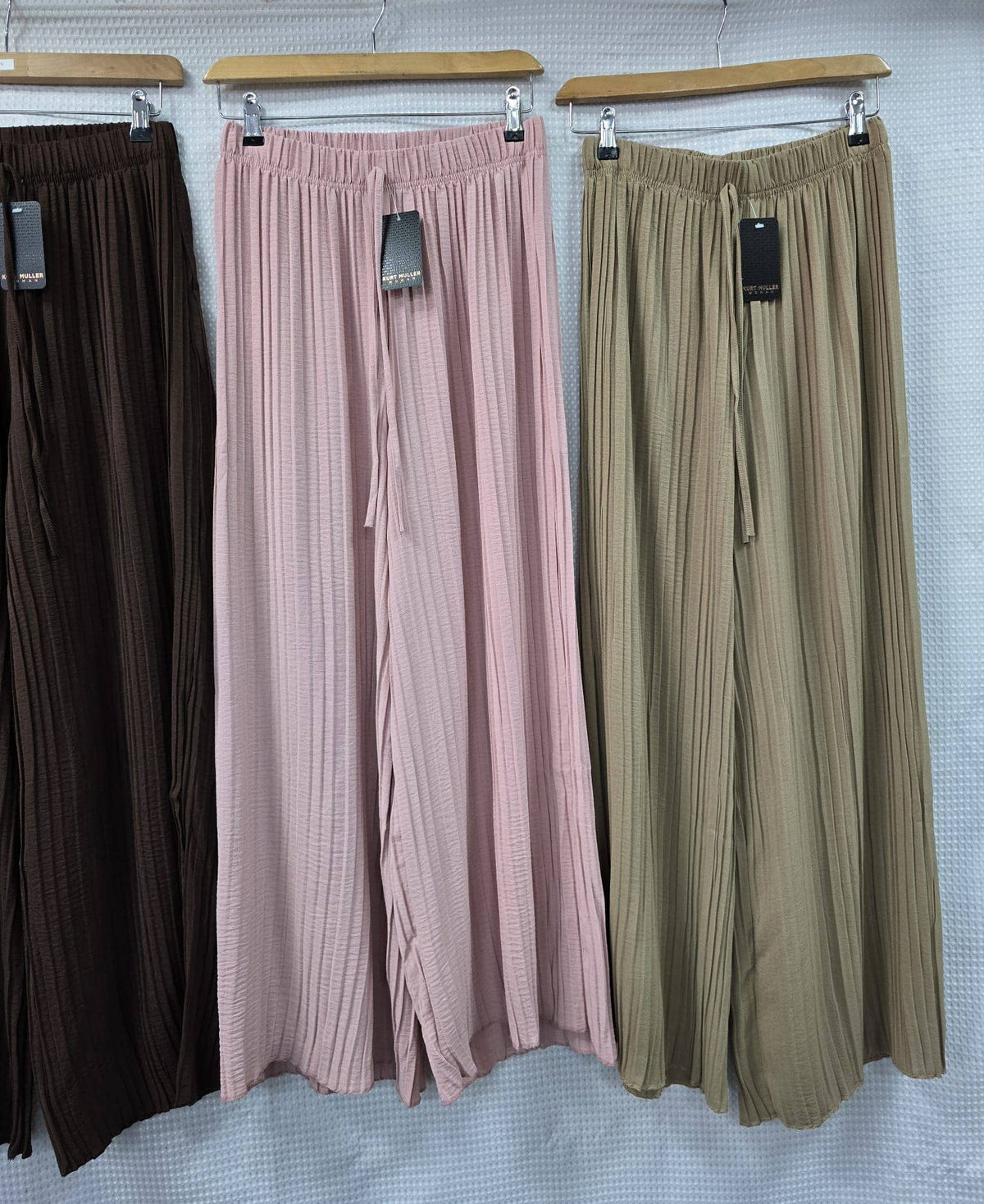 Plisse Wide Leg Elasticated Trousers