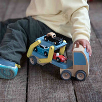 Classic World Wooden FSC Car Transporter Kids Toy Truck