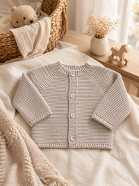 BABY JACKET 100% acrylic: Stone / Various Sizes
