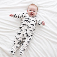 Unisex Baby Cotton Sleepsuit (Onesie) – Dinosaur Print
