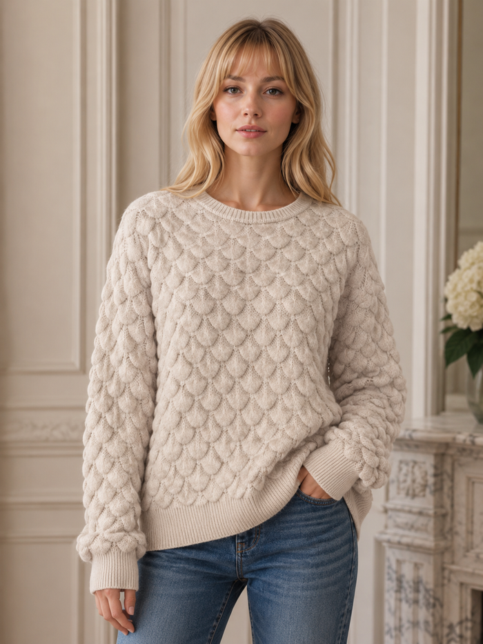 Textured Scallop Knit Jumper