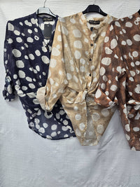 Dot Tencel Tie Top