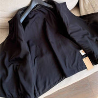 Edgy Faux Leather Belted Jacket in Black