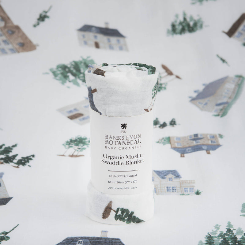 Banks-Lyon Botanical - Bamboo Baby Swaddle Blanket, Home Print