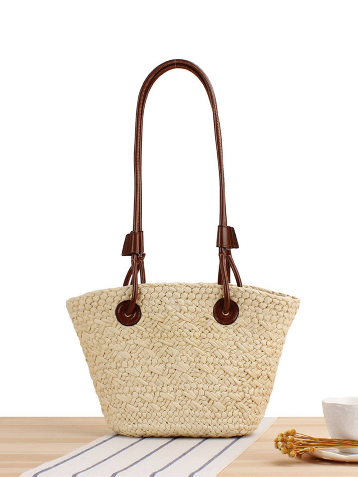 Small Medium Paper Straw Basket Shoulder Bag-CL-39