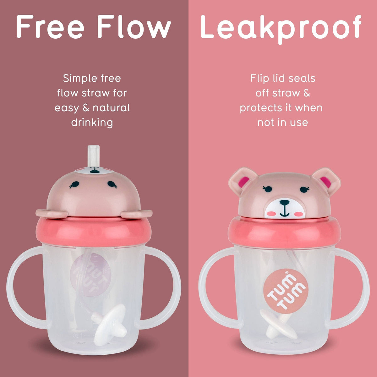 Tippy Up Sippy Cup (Series 3), with Weighted Straw (Valve Free), Betsy Bear, 200ml