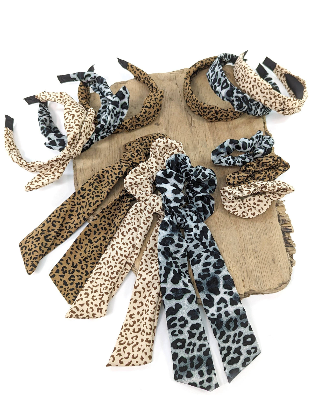 Animal Print Hair Scrunchie with Scarf Tassel