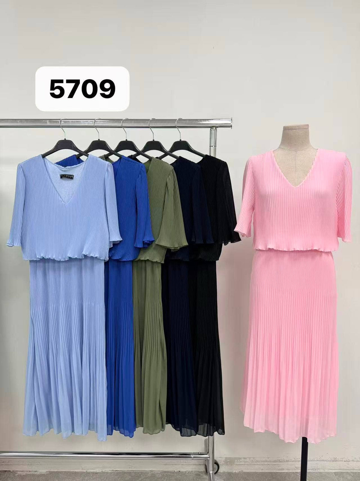 Plain Plisse Pleated Layered Maxi Dress