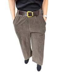 Cord Soft Lined Wide Leg Trousers