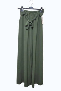 Italian Womens Belted Strap Wide Leg Palazzo Trousers