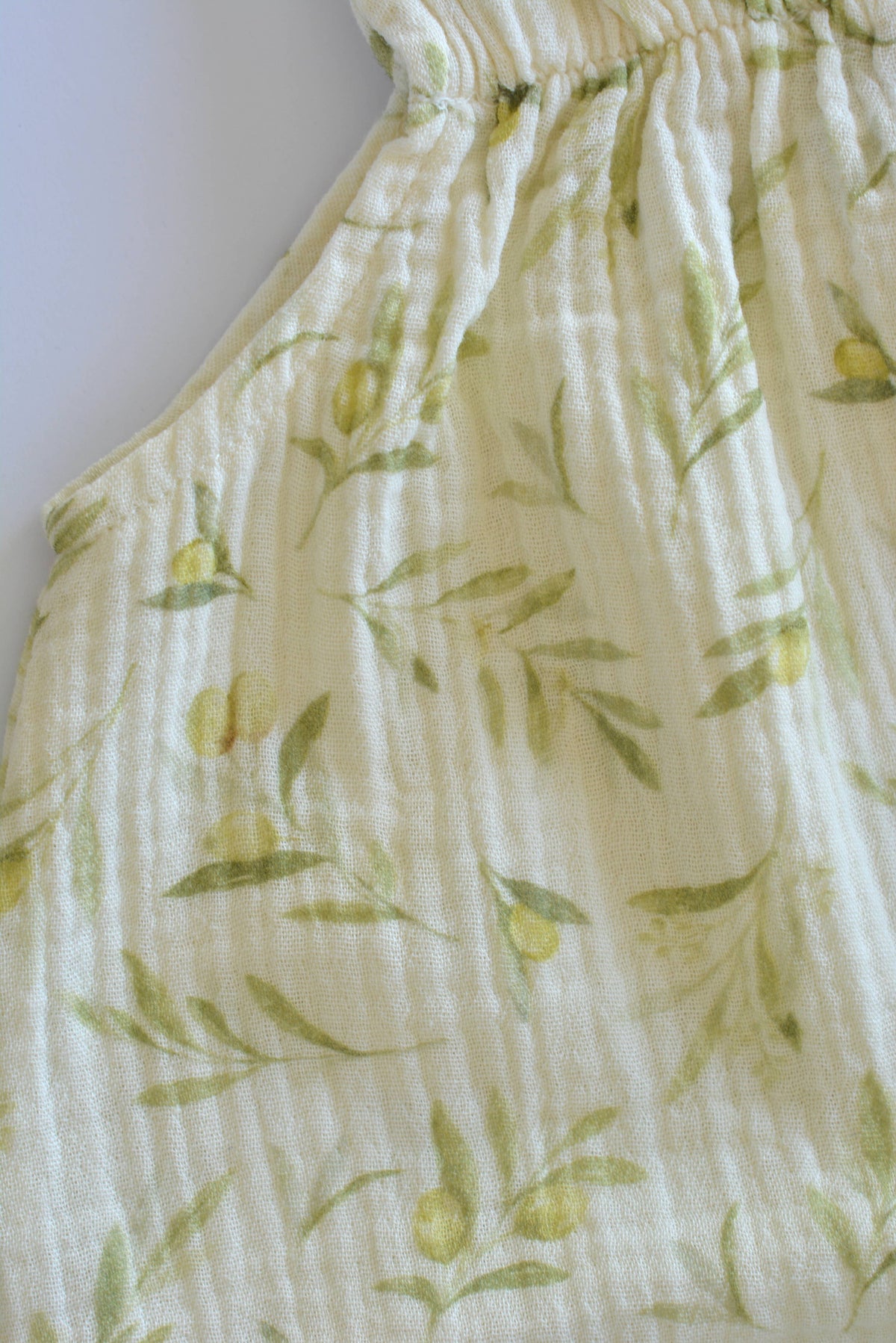 Baby / Kids Summer Olive Pattern Dress 100% Cotton Muslin