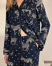 Polka Dot Zebra Print Long Pyjama Set
