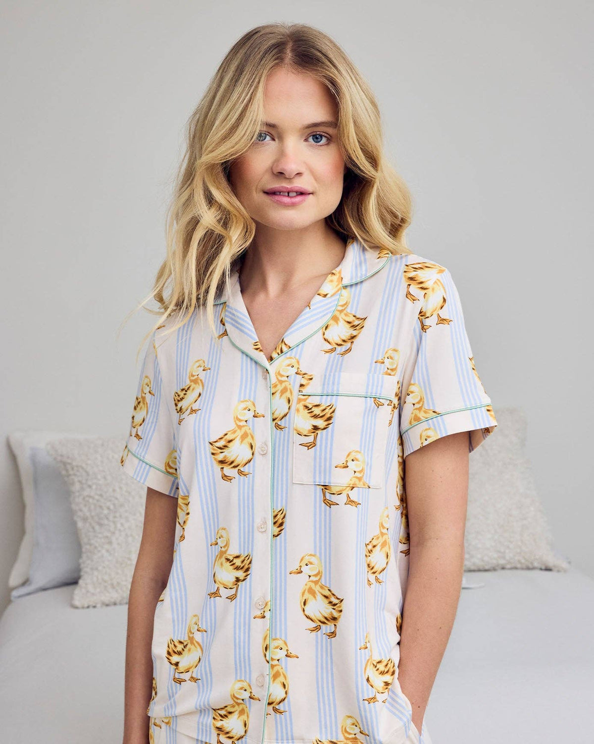 Fluffy Ducklings Stripe Short Pyjama Set