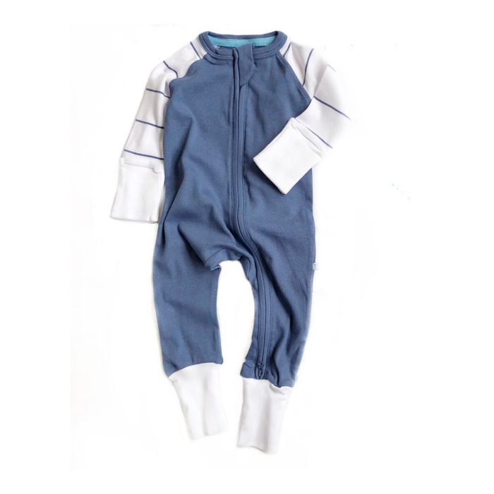 ZIPPYUP - Denim Blue Zipped Baby Jumpsuit