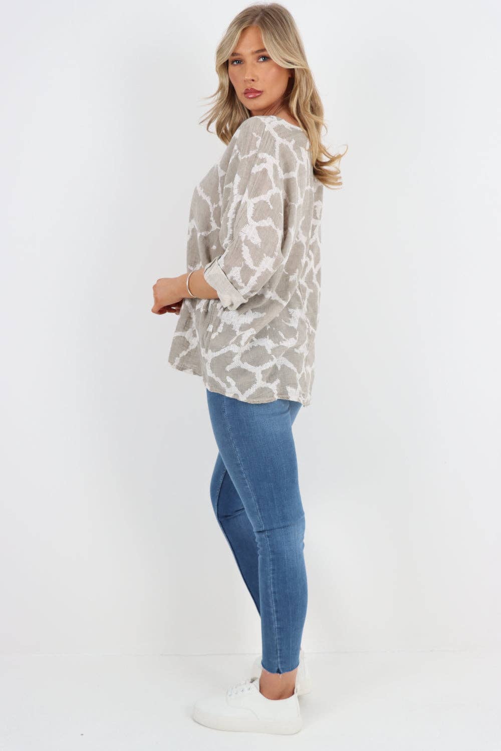 Italian Animal Print Cotton Top