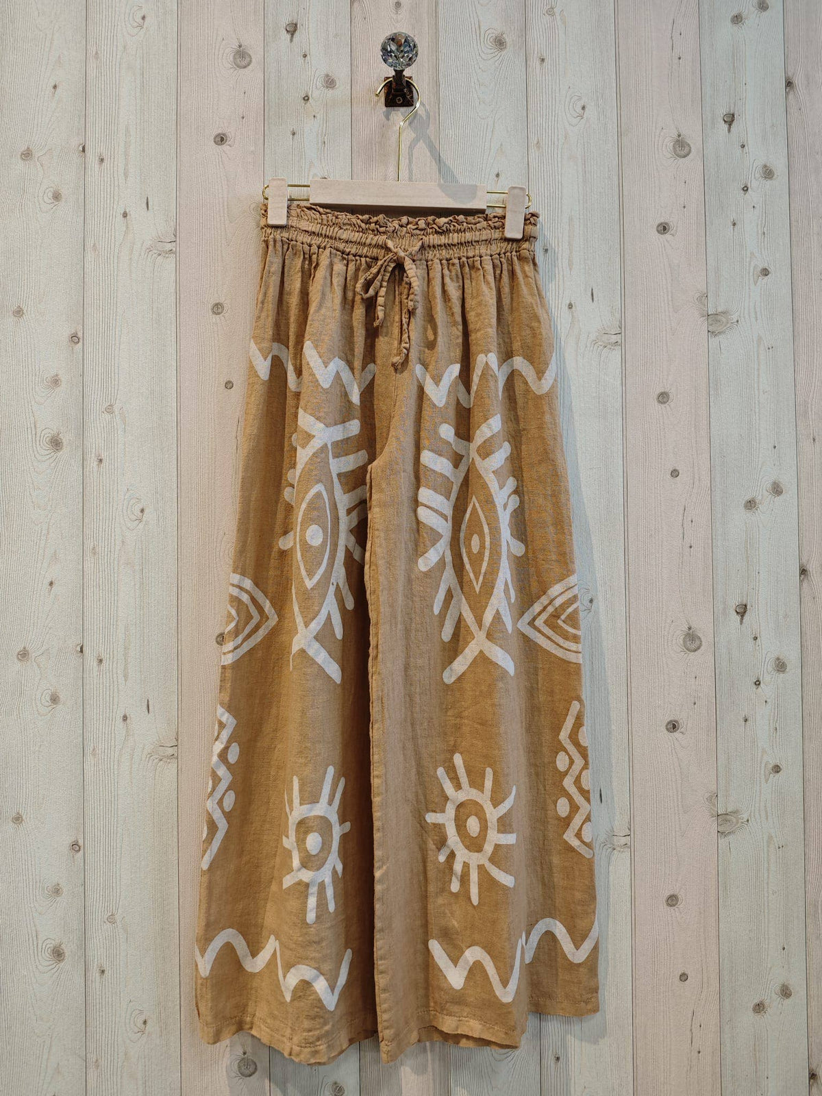 PRINTED TROUSERS 100% LINEN - Ref-7193