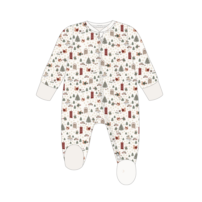 Baby Jersey Sleepsuit - Festive Forest