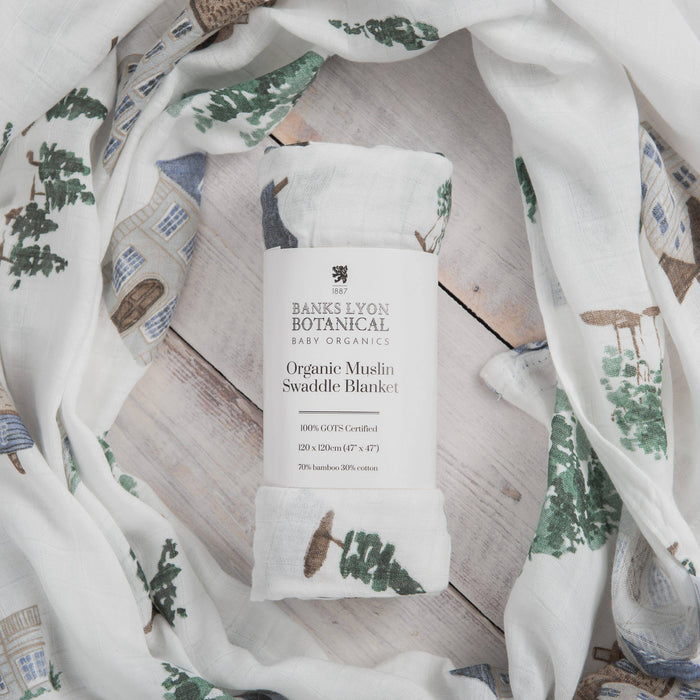 Banks-Lyon Botanical - Bamboo Baby Swaddle Blanket, Home Print
