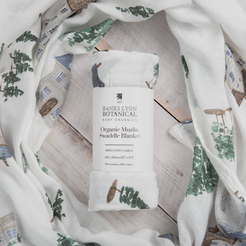 Banks-Lyon Botanical - Bamboo Baby Swaddle Blanket, Home Print
