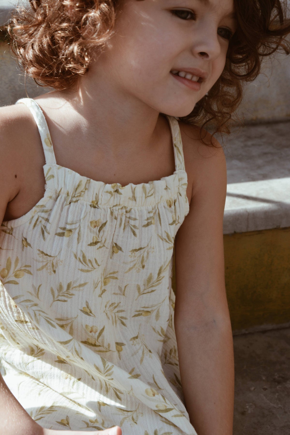 Baby / Kids Summer Olive Pattern Dress 100% Cotton Muslin