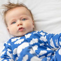 Unisex Baby Cotton Sleepsuit (Onesie) – Blue cloud Print
