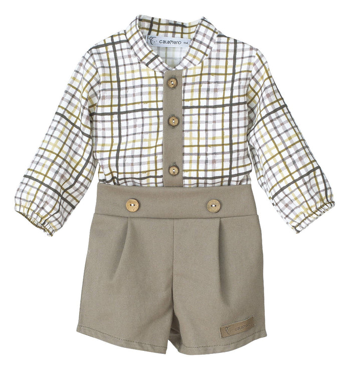 Baby Boy Check Shirt and Short Set