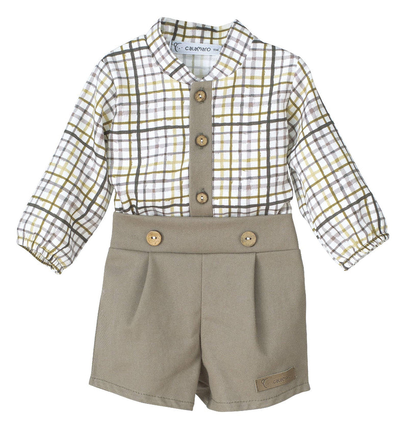 Baby Boy Check Shirt and Short Set