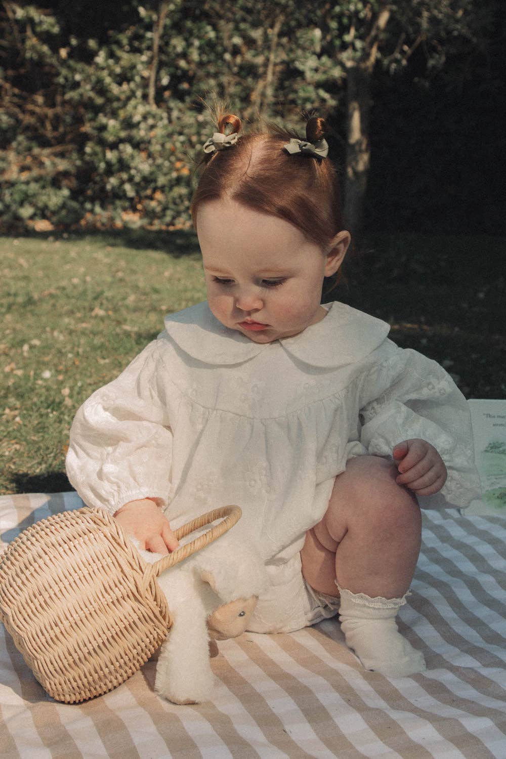 Minnie & Monty - White/Embroidered Long Sleeve Romper