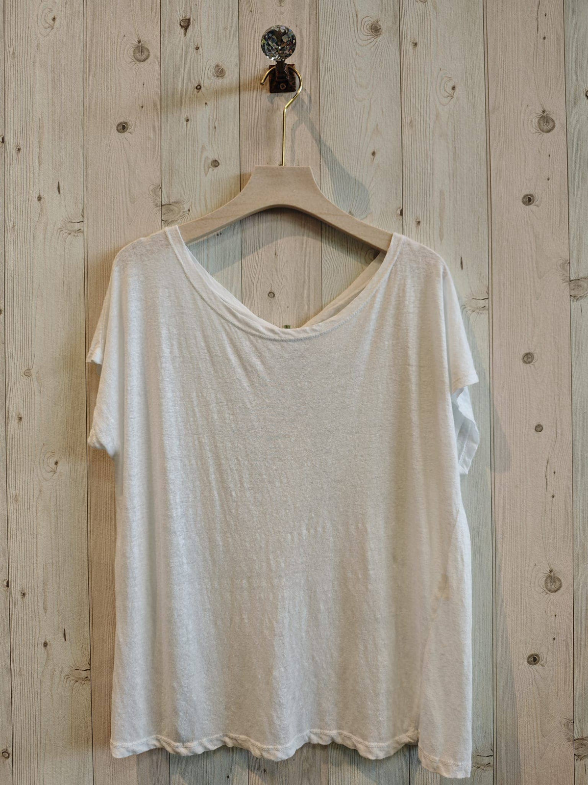 BASIC U-NECK T-SHIRT 100% LINEN Ref-2295