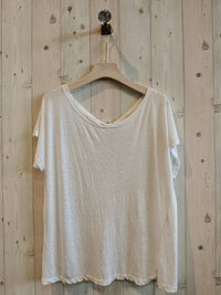 BASIC U-NECK T-SHIRT 100% LINEN Ref-2295