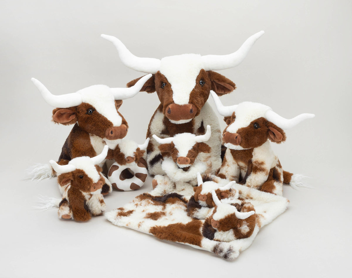 Texas Longhorn Highland Cow Plush Baby Slippers - 0-6 m
