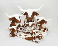 Texas Longhorn Highland Cow Plush Baby Slippers - 0-6 m
