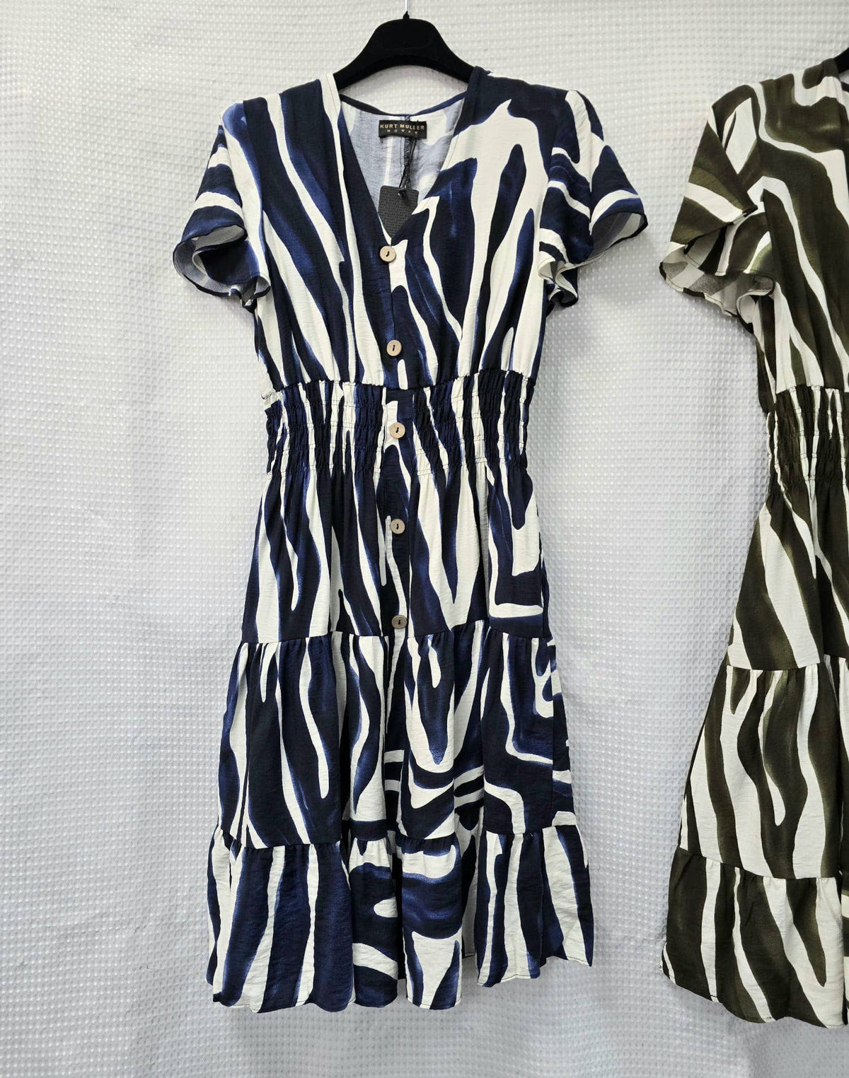 Marble Splash V Midi Dress