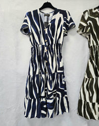 Marble Splash V Midi Dress