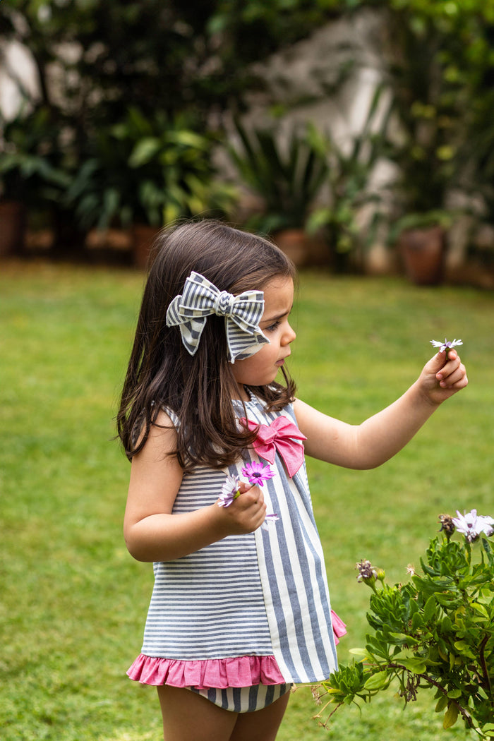 Grey and Pink Summer 2 Piece Short Outfit