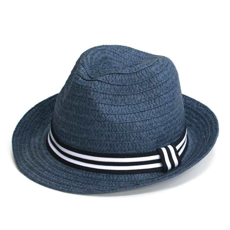 Children's Blue Trilby Foldable Hat with Band