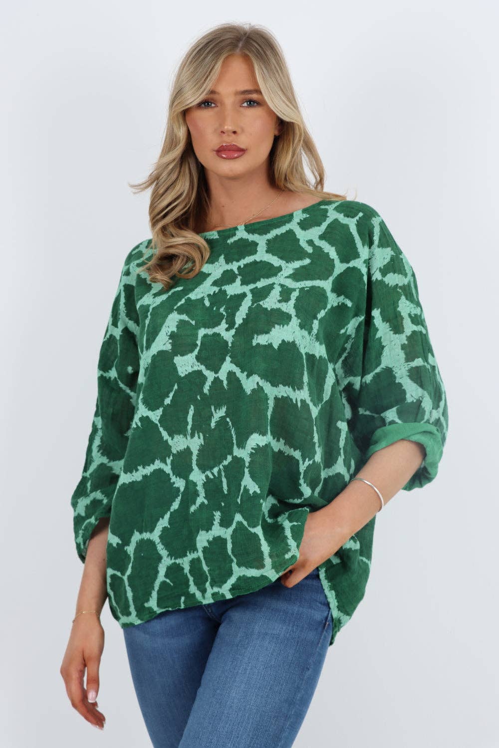 Italian Animal Print Cotton Top