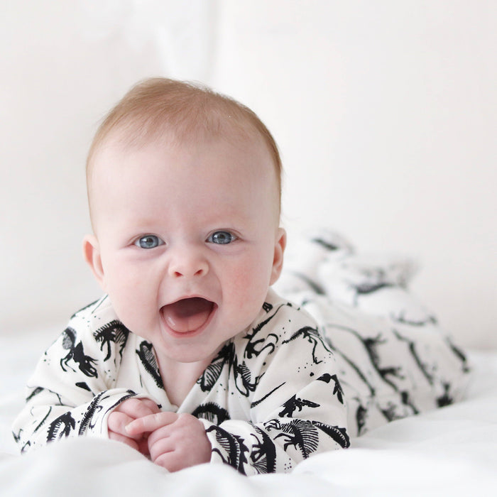 Unisex Baby Cotton Sleepsuit (Onesie) – Dinosaur Print