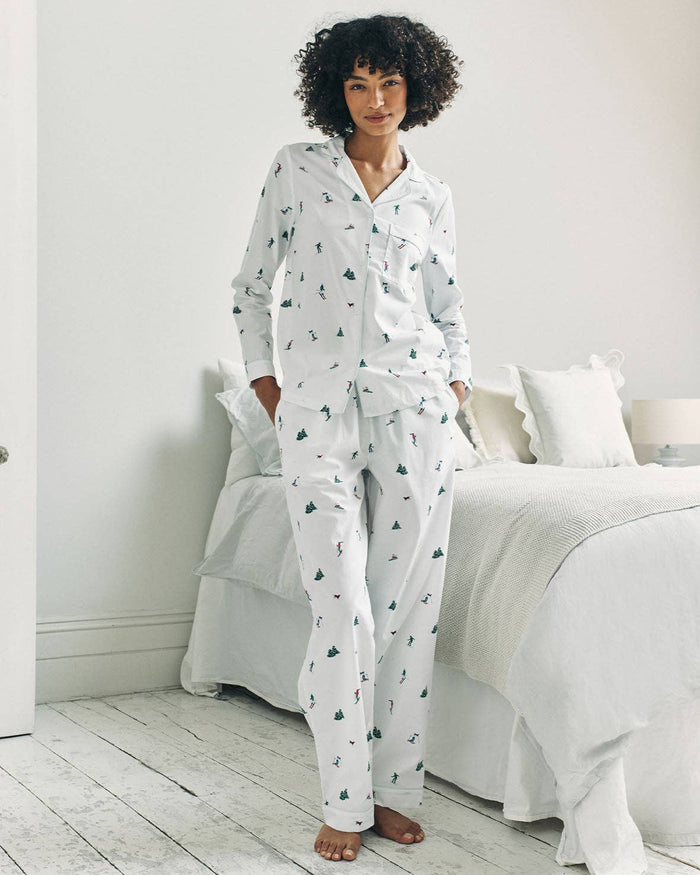 Chelsea Peers - Organic Cotton Ski Vacation Print Long Pyjama Set