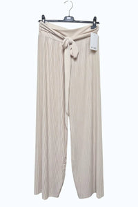 Italian Womens Pleated Tie Waist Palazzo Trousers